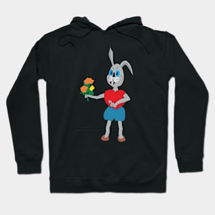 Rabbit with flowers Hoodie